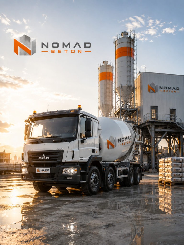 Бетоновоз Nomad Beton на бетонном заводе в Алматы